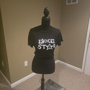 Black T-Shirt with 'Rock Star' Print